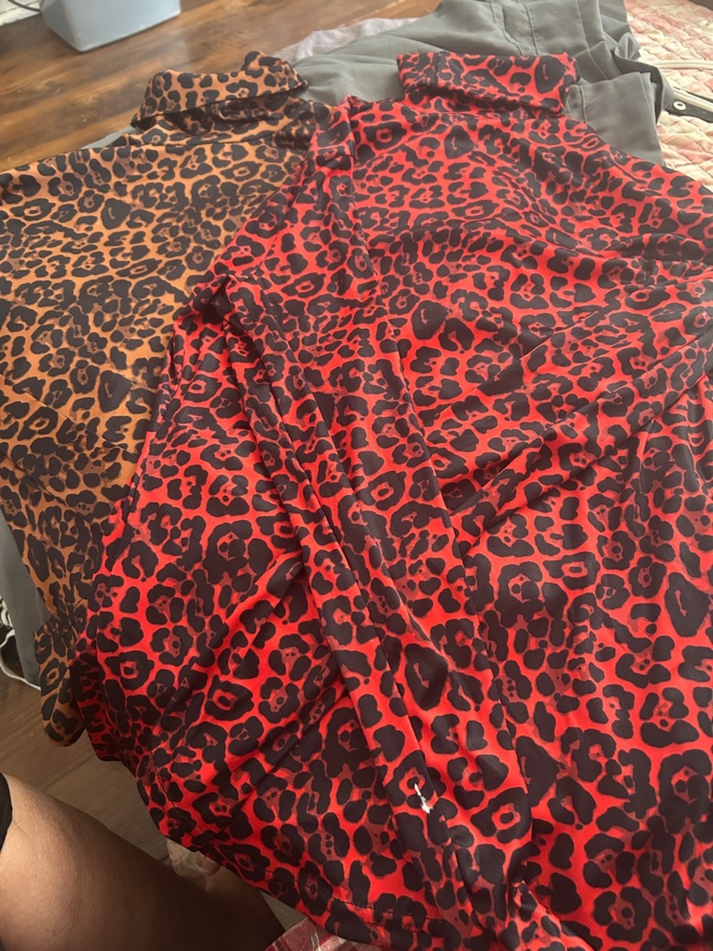 Red and Brown Leopard Print Blouses - Bold Animal Print Tops